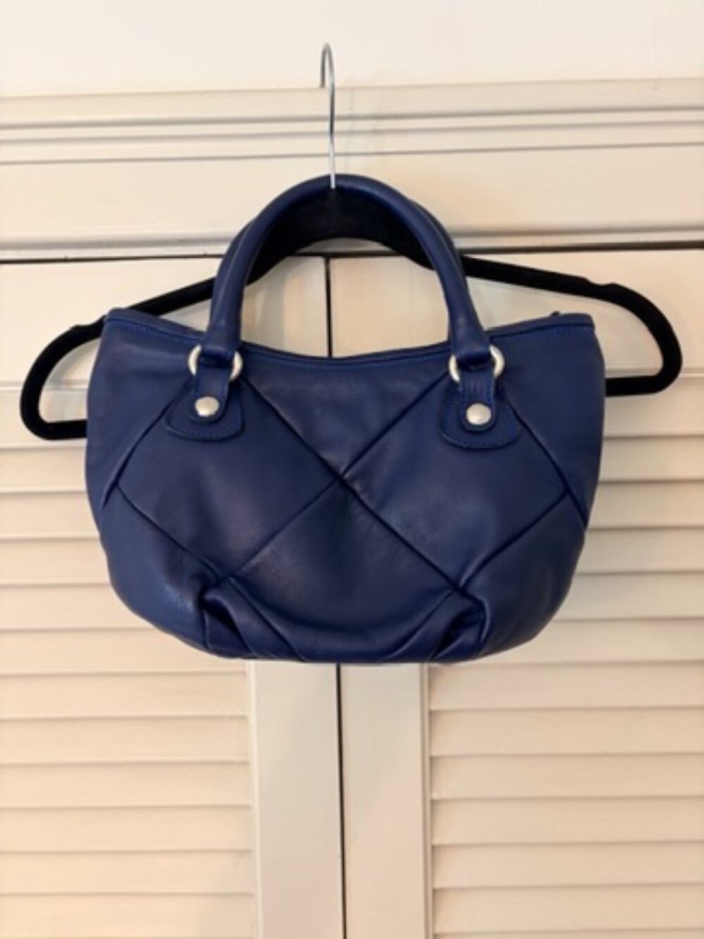 Marco Buggiani blue leather bag Made in Italy